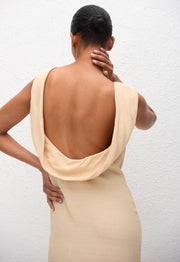 Cowl Back Dress - Flax - Matteau